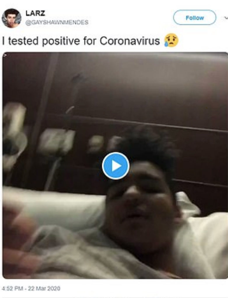 Este influencer hizo el “coronavirus challenge”... y se contagió